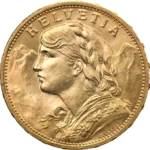 20 Swiss Francs Vreneli Gold